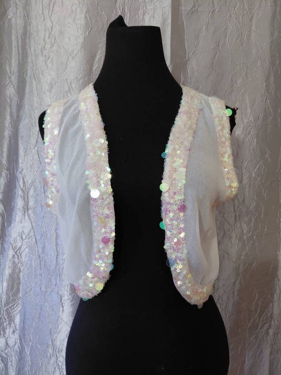 Echo Tops - Echo Shrug with Iridescent Sequin Trim